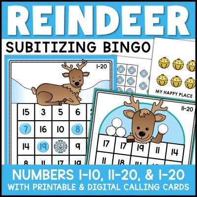 Reindeer Bingo - A December Subitizing Number Sense Math Game