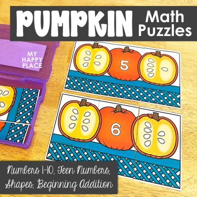 Pumpkin Math Puzzles: Kindergarten Math Center