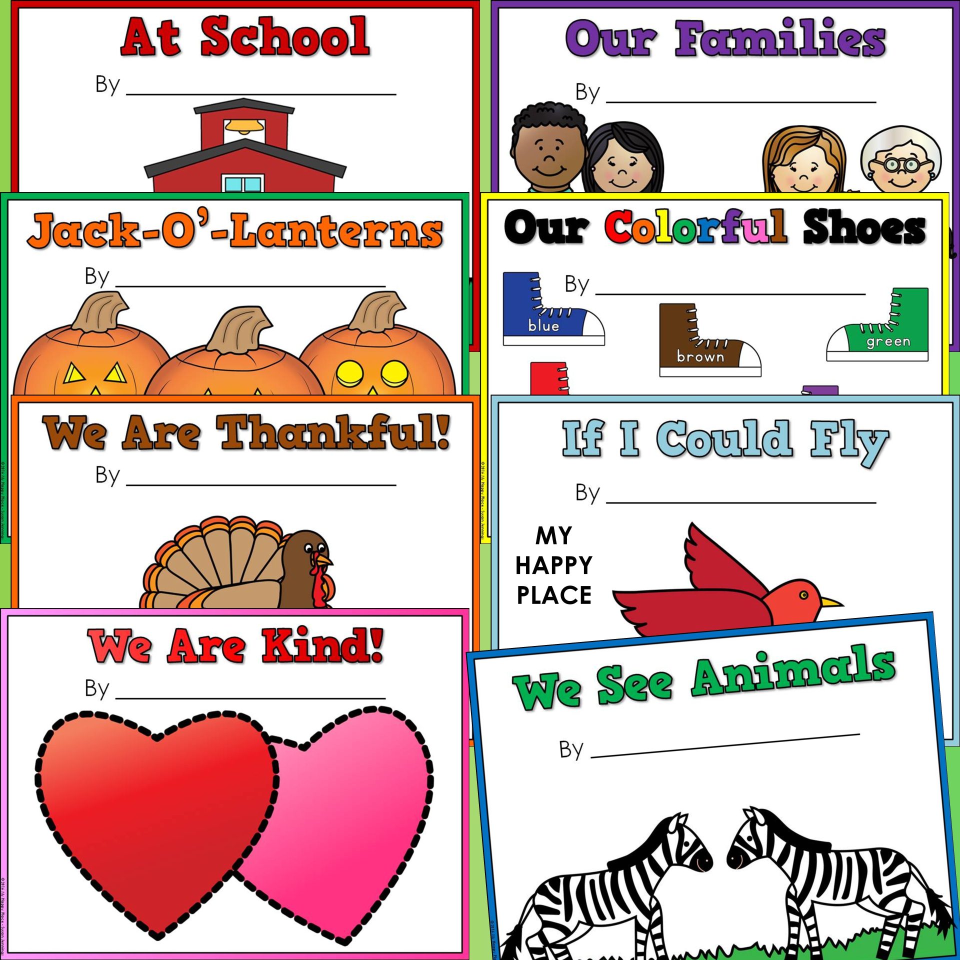 Class Books for Kindergarten - Writing Prompt Book Templates
