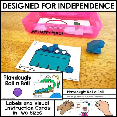 Playdough Task Cards: 5 Fine Motor Task Boxes