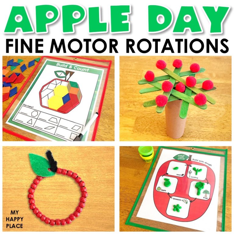 Apple Day in Kindergarten: Fine Motor Rotations